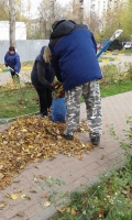 14 октября административный состав и тренеры школы дружно убрали мусор и листву